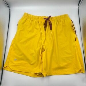 Fabletics One Shot Men's 7" Yellow Built-in Liner Athletic Shorts Size Small